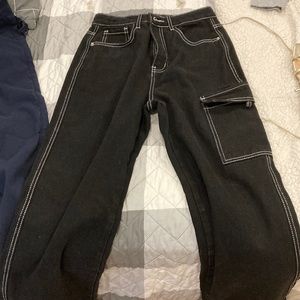 XS SHEIN black cargo jeans for sale(never worn)